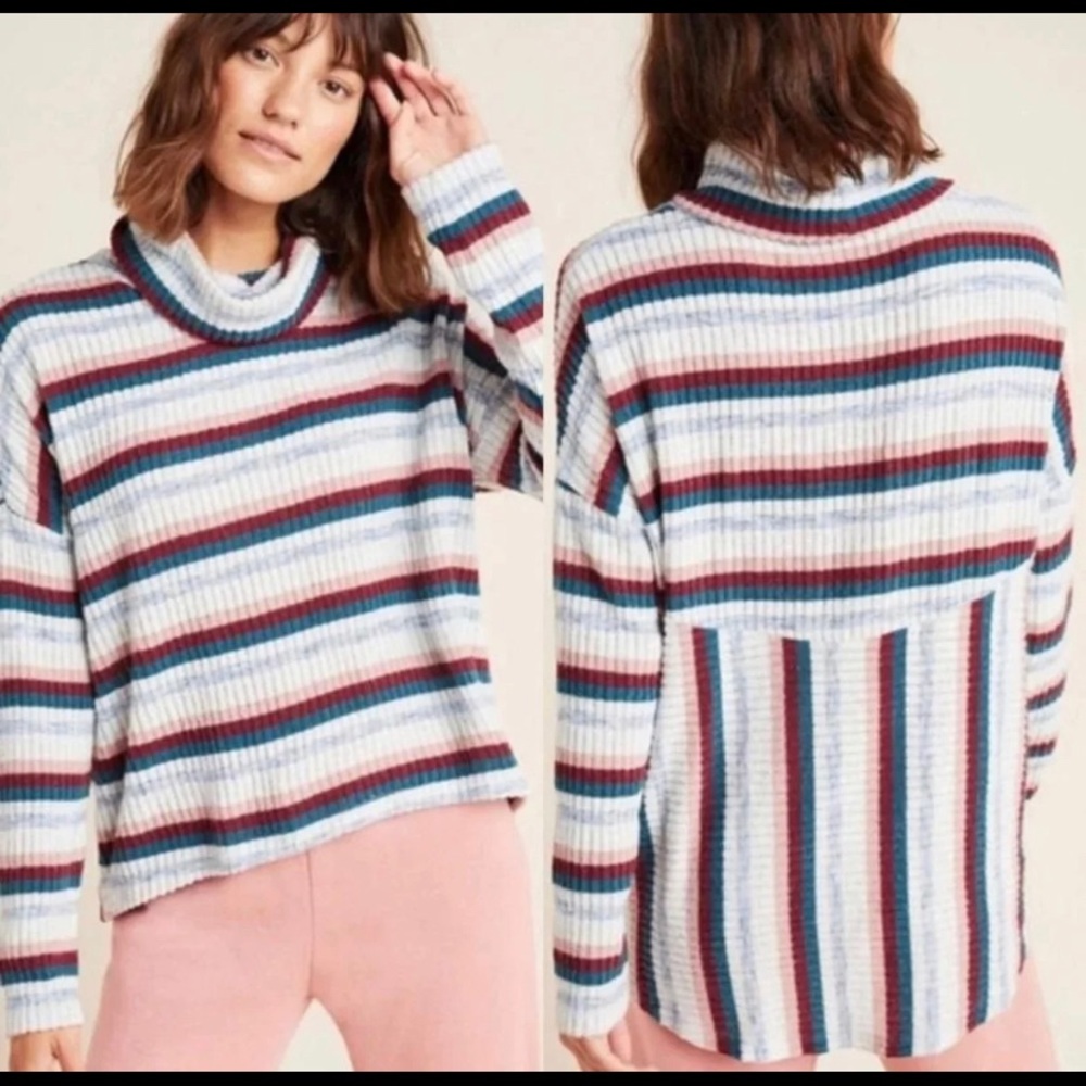 Anthropologie Saturday Sunday Striped Turtle Neck